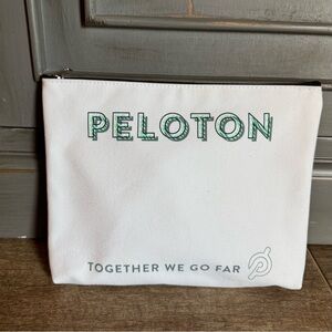 Peloton White Zippered Pouch